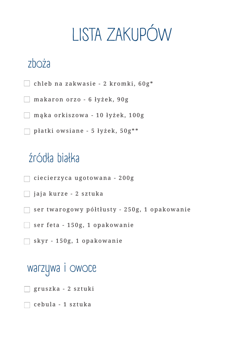 Grocery List